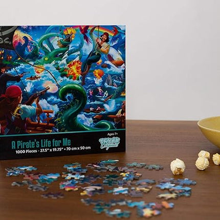 A Pirate's Life for Me! Fantasy Adventure Puzzle for Adults and Kids | Difficult 1000 Piece Jigsaw Puzzle Toy | Interactive Brain Teaser for Game Night | 29 x 20 inches