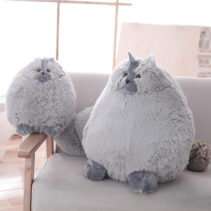 Winsterch Stuffed Animal Plushie Cat Stuffed Animal,Cute Soft Plush Cat Animals,Gray Stuffed Cat, Birthday for Kids,Boys,Girls,Fat Cat Stuffed Toy (Gray, 10 Inches)
