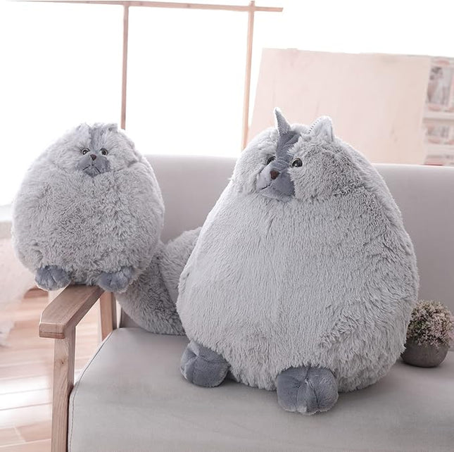 Winsterch Stuffed Animal Plushie Cat Stuffed Animal,Cute Soft Plush Cat Animals,Gray Stuffed Cat, Birthday for Kids,Boys,Girls,Fat Cat Stuffed Toy (Gray, 10 Inches)