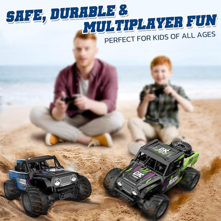 Monster Truck Toys for Boys 4-12 - 1/16 Scale Waterproof Amphibious 4WD RC Car w/ 2 Batteries (50 Min),Q191 Remote Control Car - All-Terrain Indoor/Outdoor, Pool, Grass, Blue