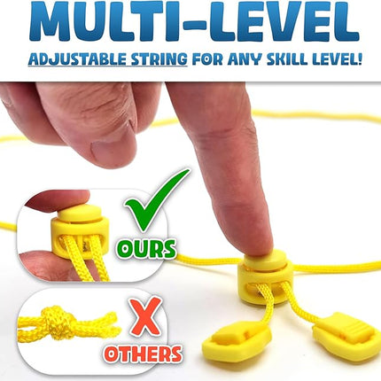 Upgraded (Multi-Level) Magnet Chess Game with String & Stones - Clear & Simple Instructions | Premium Set with 20 Larger & Stronger Stones, Adjustable Rope, 2 Dice & Travel Pouch | for Kids & Adults