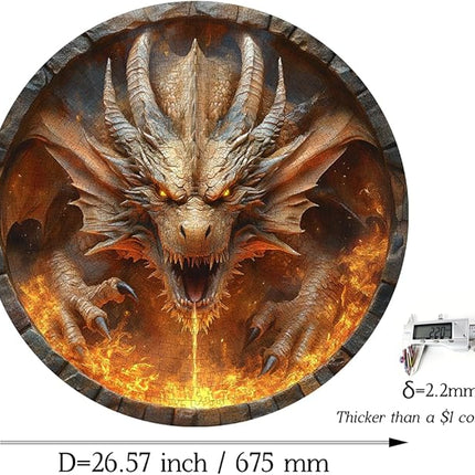 Bgraamiens 1000 Piece Jigsaw Puzzle - Dracarys Fantasy Dragon Art for Adults - Challenging Fire-Breathing Creature Puzzle for Game Room Wall Decor & Gifts
