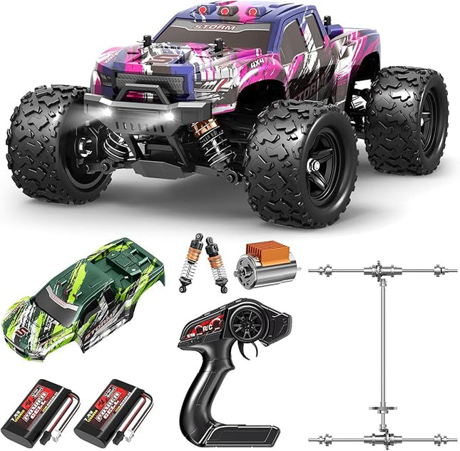 Rc Cars 1:18 All Terrain RC Car for Adults & Boys (HS18305), 4WD Off-Road RC Truck High Speed Fast 40+ KPH, 4X4 Waterproof Remote Control Car with 2 Rechargeable Batteries