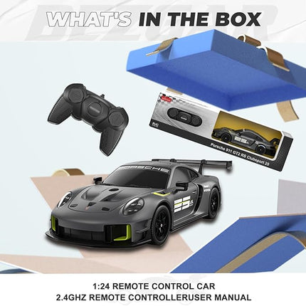 BEZGAR Porsche Remote Control Car - Officially Licensed Porsche 911 GT2 RS Toy Car 1:24 Porsche RC Car Model Vehicle Gift for Boys,Girls,Teens and Adults