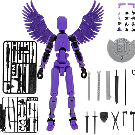MerryXD T13 3D Action Figure,Assembly Completed Dummy Nova Titan Lucky 13 Action Figure 3D Printed Multi-Jointed Movable Toy Purple