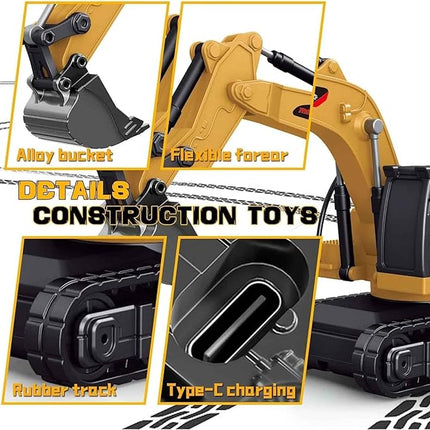 Microcrew Mini Rc Construction Series – Pocket Dump Truck, Excavator & Forklift Set, 1/64 Small 2.4ghz Remote Control Alloy Car Pocket Construction Vehicles Birthday Gifts for Boys and Girls