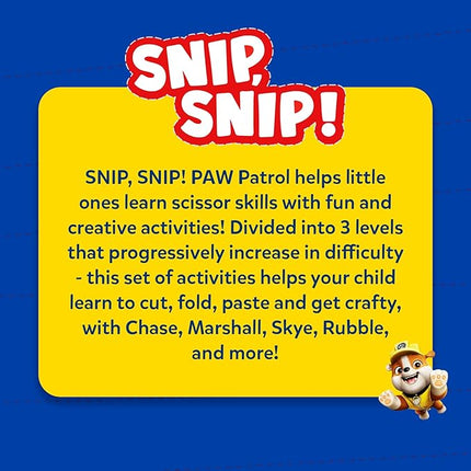 Skillmatics Scissor Skills Activity Book - Snip Snip PAW Patrol, 25 Fun Cutting & Creative Activities for Preschoolers, Fine Motor Skills, Felt Craft Kit, Gifts for Ages 3, 4, 5, 6, 7