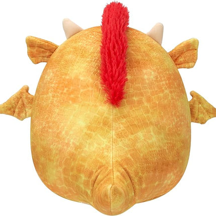Squishmallows Original 12-Inch Dieric Yellow Dragon with Orange Mane - Official Jazwares Large Plush