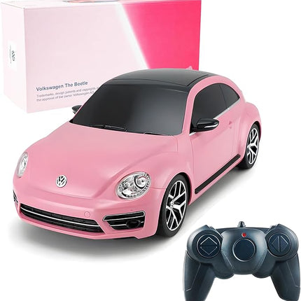 BEZGAR Officially Licensed Remote Control Car for Boys- 1:24 VW Pink RC Cars, Electric Sport Racing Hobby RC Toy Car for Kid, Model Car for Boys, Girls and Adult