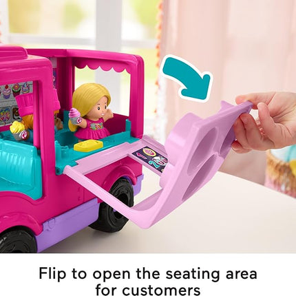 Fisher-Price Little People Barbie Toddler Toy Cupcake Truck Musical Playset with 9 Pieces for Pretend Play Kids Ages 18+ Months (Amazon Exclusive)