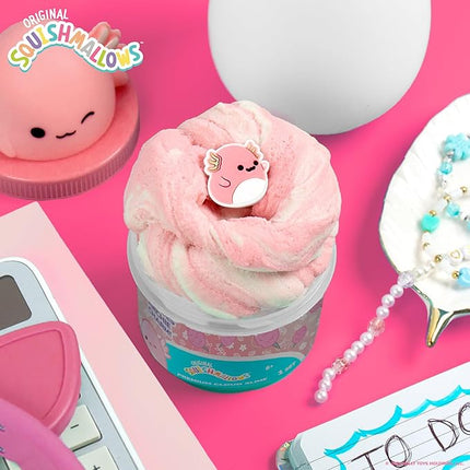 Original Squishmallows Archie The Axolotl Premium Cloud Slime, Cotton Candy-Scented, 8 oz., Storage Container with Figurine Topper, Rubber Charm, Goodie Bags Stuffers, Kids Party Favors, Sensory Toys