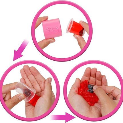 Barbie Party Unboxed Doll & Accessories, Glam Party Series with 10 Surprises Including Color-Change, Red Sparkle Doll