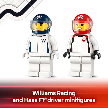 LEGO City F1 Williams Racing & Haas F1 Race Car Toys - Car Building Toy Set for Kids, Boys and Girls, Ages 4+ - F1 Preschool Toy for Fans - Gift Idea for Birthdays - 60464