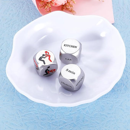3 Pcs Sex Dice Anniversary Date Night Gifts for Couples Him Her Couple Gifts for Boyfriend Girlfriend Stocking Stuffers Christmas Birthday Gifts for Husband Wife Men Women White Elephant Gifts