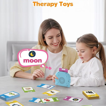 Talking Flash Cards for Toddlers 1 2 3 4 Year Olds, Montessori Language Learning with 224 Words, Pocket Speech Therapy and Autism Playthings, Children's Sensory Educational Device