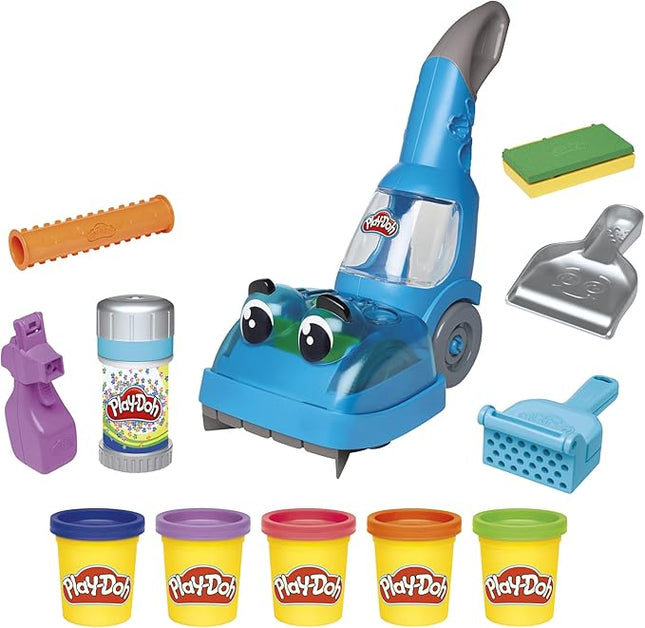 Play-Doh Zoom Zoom Vacuum Cleaner Toy, 6 Accessories & 5 Cans of Assort. Colors, Cleaning Toys for Kids, Back to School Classroom Supplies, Preschool Toys, Ages 3+