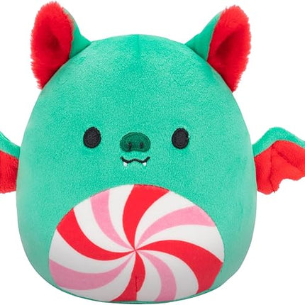 Squishmallows Original 5-Inch Holiday 4-Pack – Ethel Hot Chocolate, Floyd French Fries, Keiko Blue Christmas Tree, Ricardo Peppermint Bat – Official Jazwares Plush (Little)