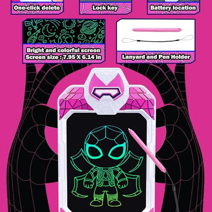 LCD Writing Tablet for Kids 10 Inch Spider Hero for Toddler 3 4 5 6 7 8 - Paint, Doodle Board, Drawing Pad - Travel Toys, Road Trip Car Activities, Birthday Christmas Gift Boys & Man