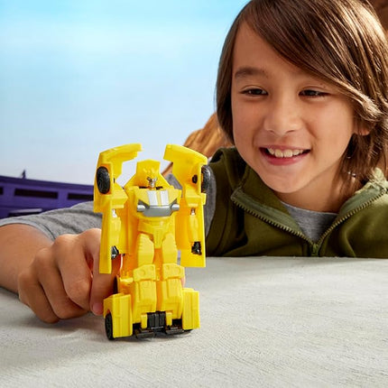 Transformers EarthSpark 1-Step Smash Changers Bumblebee 4-Inch Action Figure, Robot Toys for Boys and Girls 6 and Up