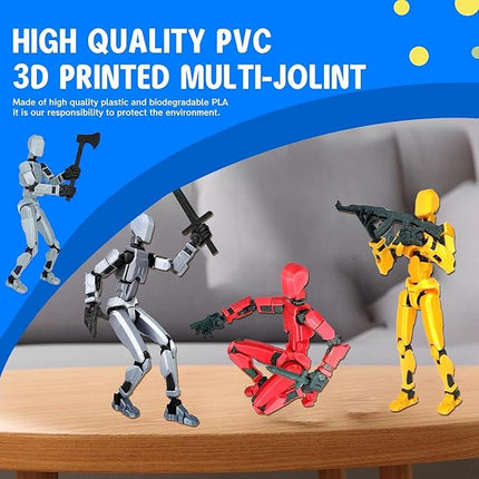 MerryXD T13 3D Action Figure,Assembly Completed Dummy Nova Titan Lucky 13 Action Figure 3D Printed Multi-Jointed Movable Toy White