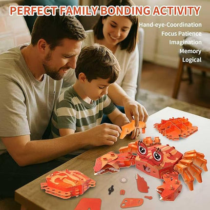3D Puzzles for Kids Ages 8-13 – Eco-Friendly DIY Educational Toy for Boys and Girls,Creative Brain-Teaser Puzzles,Crab Rompecabezas 3D, Ideal Birthday