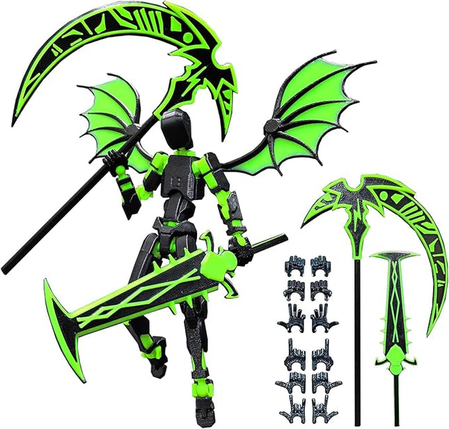 Assembled T13 Action Figure Set, 3D Printed Robot 13, Lucky 13 Set, Titan 13 Robot, Collectors Desktop Decoration, Green