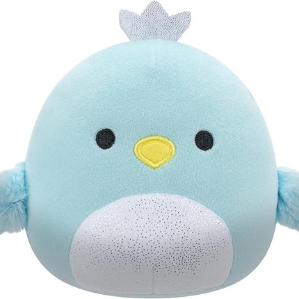 Squishmallows Original 5-Inch Cecilia Blue Swan with Silver Crown and Sparkle Belly - Official Jazwares Plush