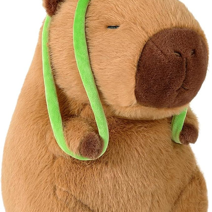 Ditucu Cute Capybara Plush with Turtle Backpack Soft Capibara Stuffed Animal Plushies Toys Hugging Gifts for Kids Brown 17 inch