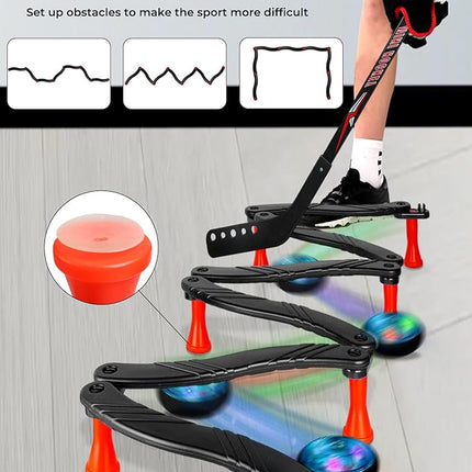 Hockey Stick Handling Trainer – Adjustable Hockey Training Equipment Set with Hover Soccer Ball, Mini Goal & Sticks – Improve Skills & Coordination for Kids & Teens