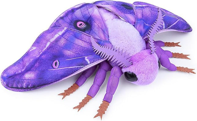 Giant Hawkmoth Plush, Simulation Hawkmoth Stuffed Animals -10 inches, Moth Plushie Model Collction, for Moth Lovers, Kids,Purple,S