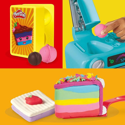Play-Doh Super Slice Cake Playset, Toy Oven with Play Kitchen Accessories & 11 Modeling Compound Cans, Kids Arts & Crafts, Ages 3+