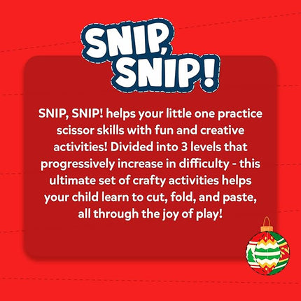 Skillmatics Scissor Skills Activity Book - Snip Snip, 25 Fun Cutting & Creative Activities for Preschoolers, 2 Child-Safe Scissors, Fine Motor Skills, Felt Craft Kit, Gifts for Kids Ages 3, 4, 5, 6, 7