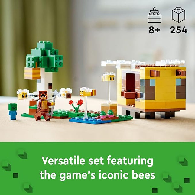 LEGO Minecraft The Bee Cottage Building Set - Construction Toy with Buildable House, Farm, Baby Zombie, and Animal Figures, Game Inspired Birthday Gift Idea for Boys and Girls Ages 8 and Up, 21241