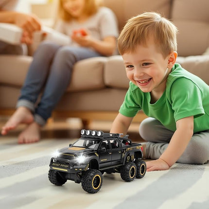 Toy Truck Pickup Model Car for Boys Age 3-8 Diecast Truck by F150 with Sound and Light for Kids, Pull Back Car Gift Toys for 4-7 Years Old