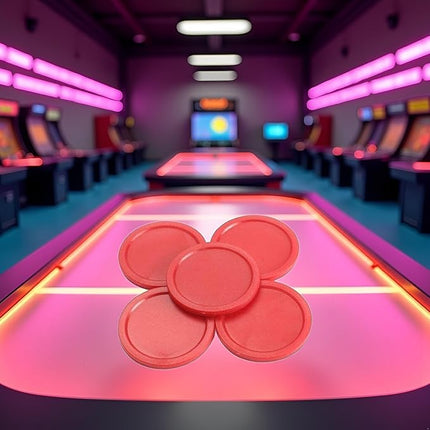 BWESOO 5Pcs Red Mini Air Hockey Table Pucks 50mm Puck Children Table New 2-inch Convenient and Attractive Air Hockey Arcade and Table Games