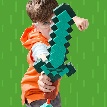 Nerf Minecraft Sword Dart Blaster, Pull Back Priming, Foam Edge, 8 N1 Darts, Ages 8+