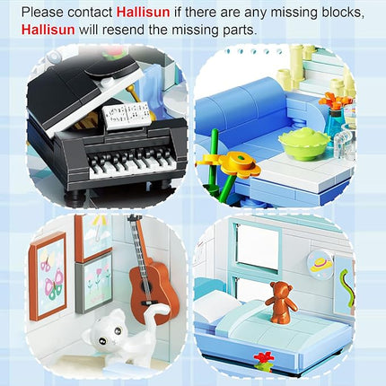 Friends House Building Block Set, Bear Room Small Brick Model, Creative Construction Mini Building Block Toy, Hobbies Christmas Birthday Gift for Teens Children Kids Boys Girls 8+ 1165 PCS