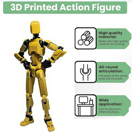 12PCS Assembly Completed T13 Action Figure 3D Printed Multi-Jointed Movable,Lucky 13 Action Figures,Multi-Articular Action Figures,Desktop Decorations,Creative Gifts (12PCS)