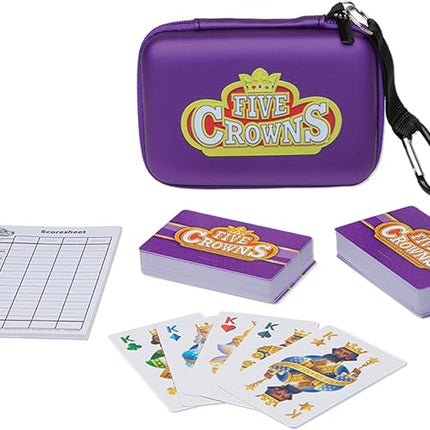 Five Crowns Travel Case Bundle, Cards, Scorecard Included – Card Game for Kids and Adults, Family Game Night, The Game isn’t Over Until the Kings Go Wild!, 5 Suited Rummy Style Card Game, Ages 8+