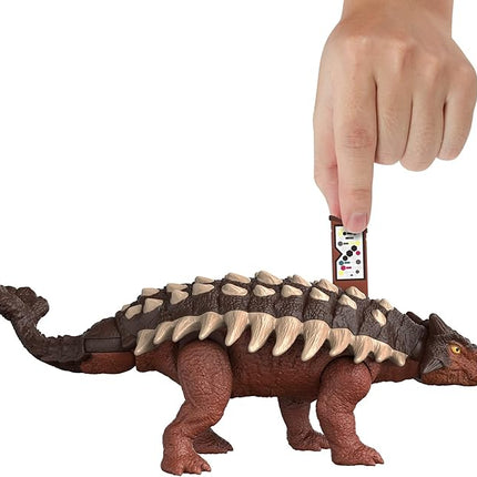 Mattel Jurassic World Dominion Roar Strikers Dinosaur Action Figure with Roaring Sound & Attack Action, Ankylosaurus Dino Toy Includes Digital Play