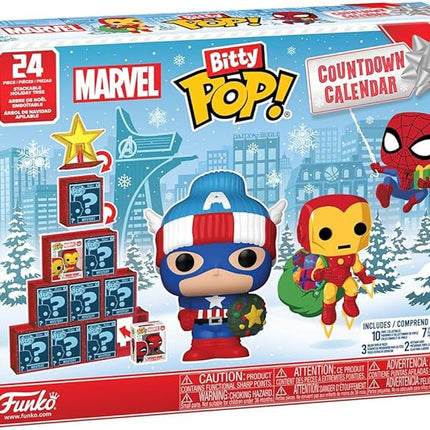 Funko Pop! Bitty Countdown Calendar: Marvel Comics - 24 Days of Surprises - Collectible Vinyl Mini Figures - Mystery Box - Gift Idea - Holiday Present for Kids - Christmas or Birthday Countdown