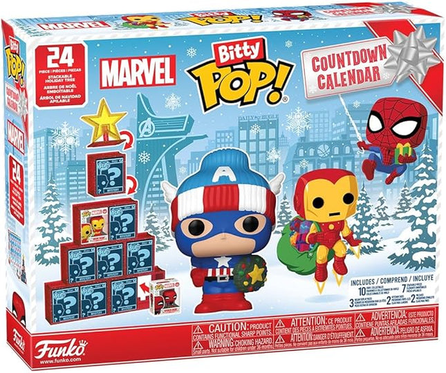 Funko Pop! Bitty Countdown Calendar: Marvel Comics - 24 Days of Surprises - Collectible Vinyl Mini Figures - Mystery Box - Gift Idea - Holiday Present for Kids - Christmas or Birthday Countdown