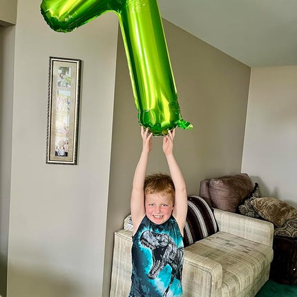 Smlpuame 40 inch Number Balloon 0-9 Green Large Number 7 Balloons,Digital Balloons for Birthday Party Celebration Decorations Supplies, Helium Foil Number Balloons for Wedding Anniversary