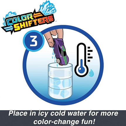 Hot Wheels Cars, Set of 2 Color Reveal Vehicles in 1:64 Scale with Surprise Initial Reveal & Repeat Color-Change Feature in Very Warm & ICY Cold Water (Styles May Vary)