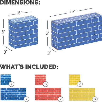 Bankers Box at Play Heavy Duty Jumbo Cardboard Building Blocks, 40 Pack, Large and Medium Toy Blocks for Kids and