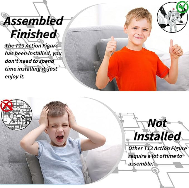 8Inch T13 Action Figure Assembly Completed,3D Printed Multi-Jointed Movable Toy Nova 13 Action Figures Desktop Decorations for Game Lovers Toy (White)