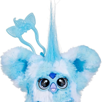 Furby Furblets SNO-Way Holiday Edition Mini Friend, 45+ Sounds, Holiday Music, Speaks Only Furbish, Electronic Plush Toys for Girls & Boys, Interactive Pets, Blue & White, 6+