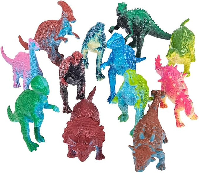 Rhode Island Novelty 3 Inch Mini Dinosaurs, One Dozen Assorted
