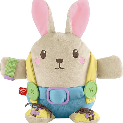 Fisher-Price Toddler Educational Toy Learn to Dress Bunny Plush Animal Activity Doll for Preschool Kids Ages 2+ Years
