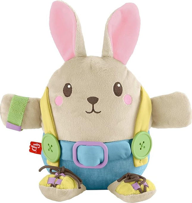 Fisher-Price Toddler Educational Toy Learn to Dress Bunny Plush Animal Activity Doll for Preschool Kids Ages 2+ Years